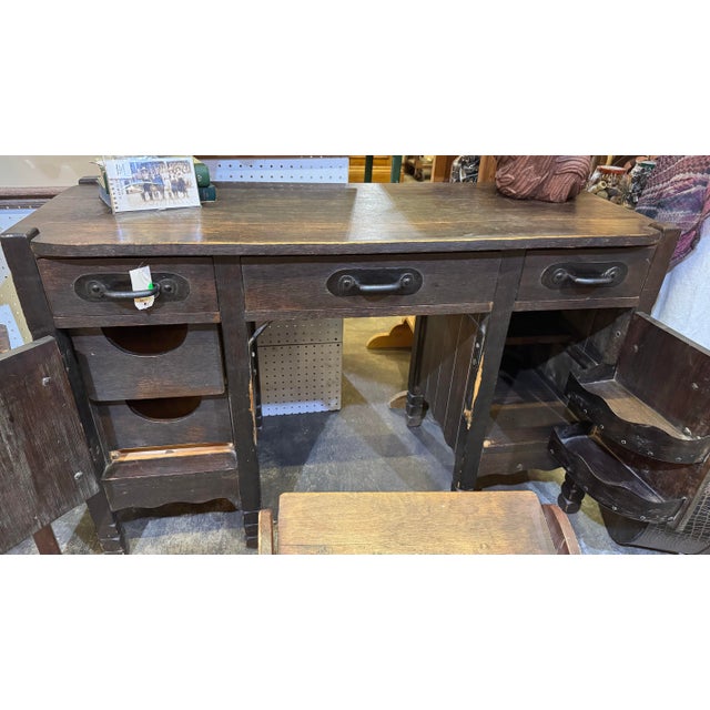 Antique Monterey Desk 30s Signed For Sale In Phoenix - Image 6 of 12