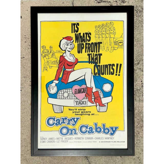 Vintage 1960s Carry on Cabby Movie Poster For Sale - Image 12 of 12