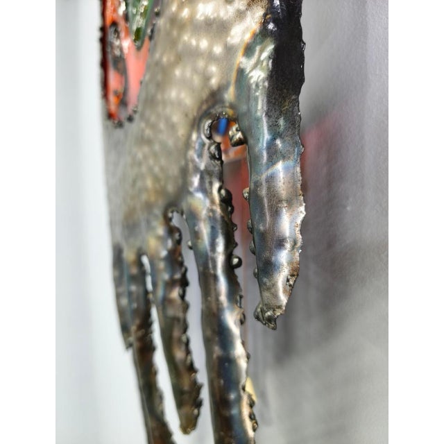 Metal Brutalist Wall Light Sculpture, Czechoslovakia, 1970s For Sale - Image 7 of 12