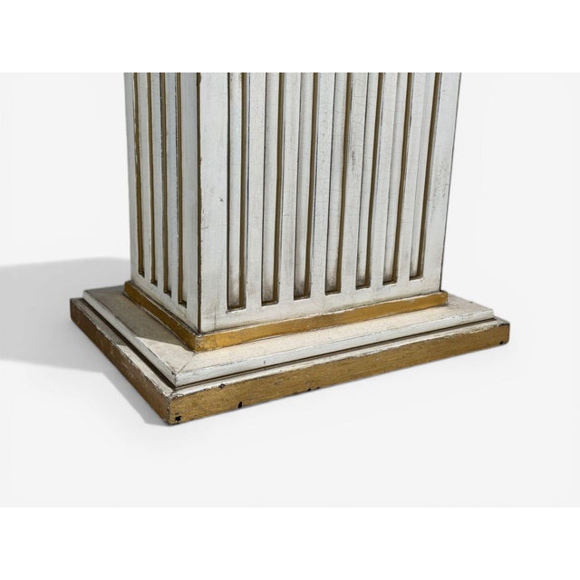 1950s Pair Maison Jansen Painted and Eglomise Emerald Green Glass Top Console Tables For Sale - Image 5 of 14