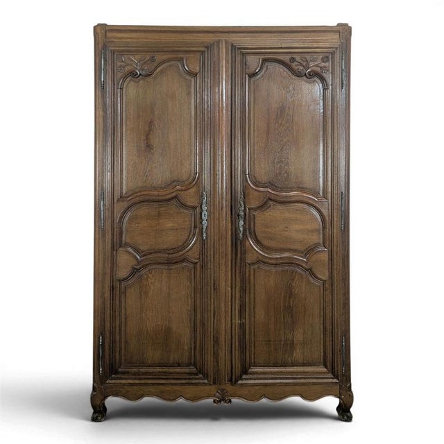 Wood Louis XV Style Wardrobe in Oak For Sale - Image 7 of 7