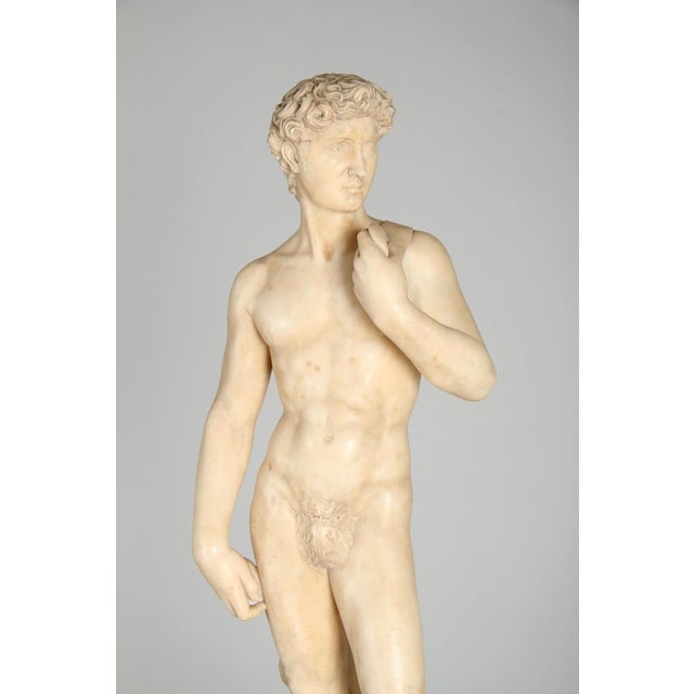 Alabaster figure of david italy alabaster c. 1900 dimensions: h × w × d: 78 x 33 x 22 cm, base dimensions: 25 x 18 cm : a...