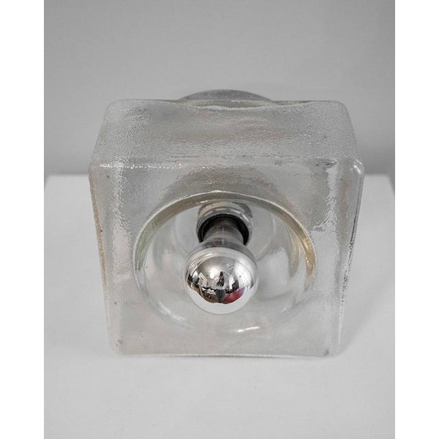 Brutalist Space Age Glass Wall Lamp, Italy, 1970s For Sale - Image 3 of 7