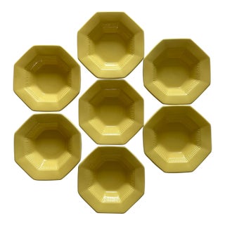 Set of 7 Octagon Daffodil All Yellow Independence Ironstone Small Bowls For Sale