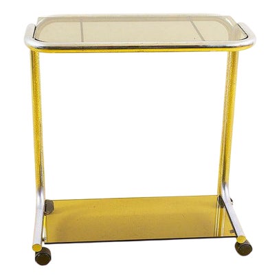 Vintage Trolley in Chrome and Metal For Sale