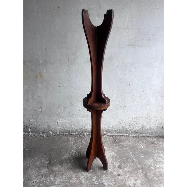 Arts & Crafts Wooden Pedestal Stands, France, 1920, Set of 2 For Sale - Image 3 of 9