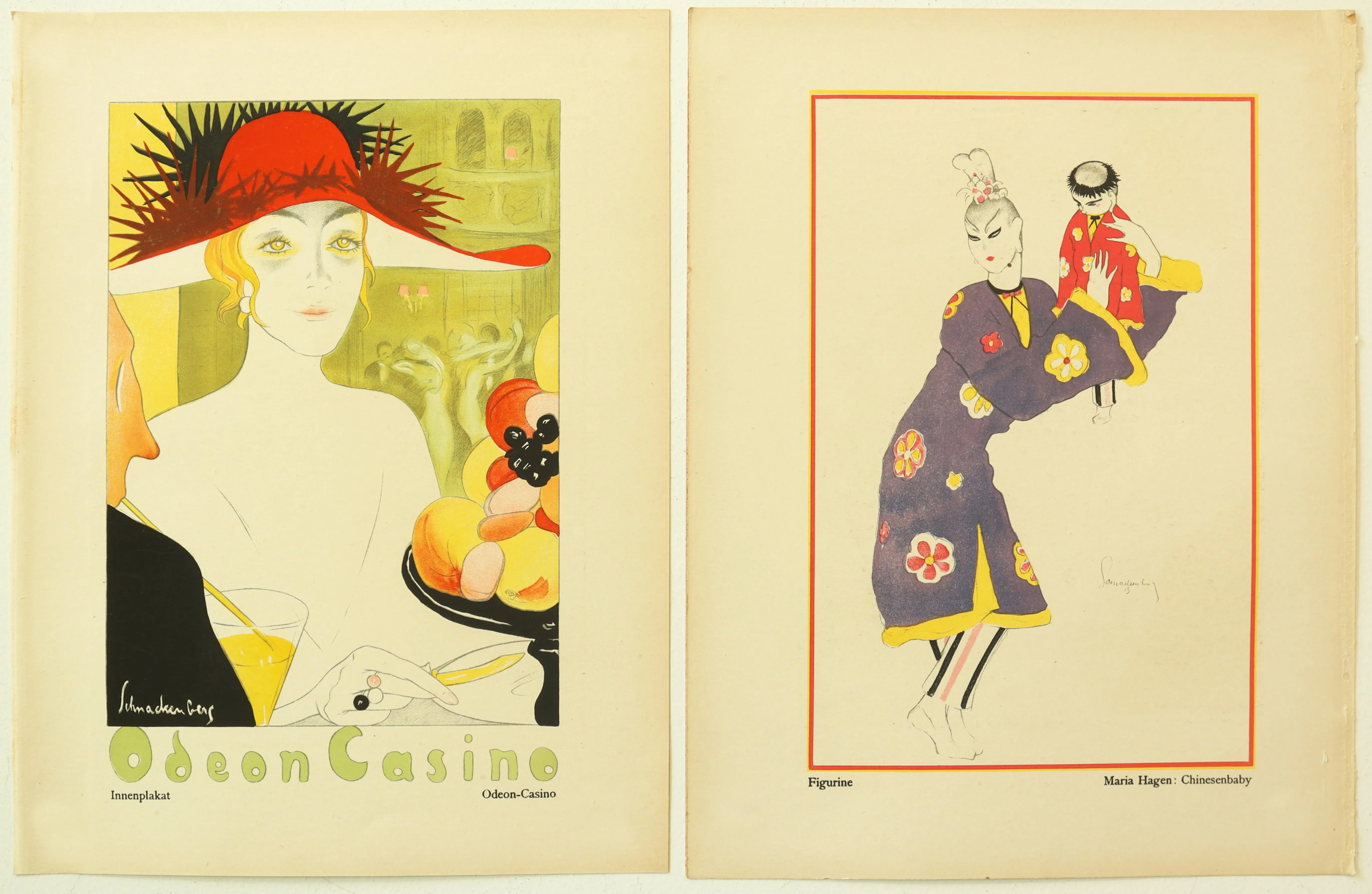 1922 Original German Art Deco Poster, Odeon Casino, Marie Hagen
