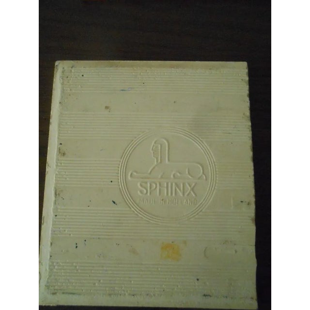 1900 - 1909 Antique Dutch Royal Navy Sailing Ship Delft Blue & White Tile Sphinx Maritime Nautical For Sale - Image 5 of 8