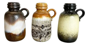 Pottery Fat Lava 413-20 Vases from Scheurich, 1970s, Germany, Set of 3