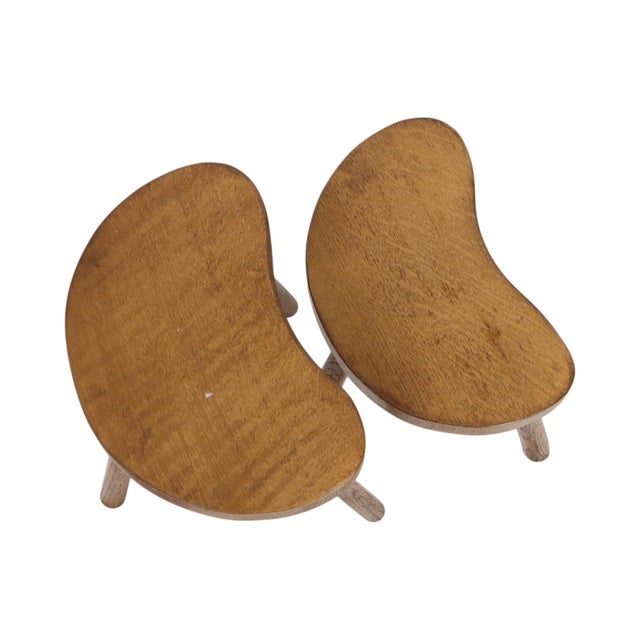 Vintage Wooden Kidney-Shaped Nesting Tables Wood, 1960s, Set of 2 For Sale - Image 4 of 17