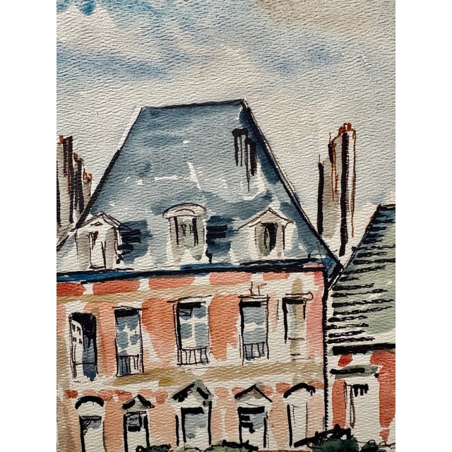 Henry Emil Salloch Original Watercolor on Paper Grand Public Square, 1972. For Sale - Image 4 of 8