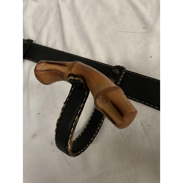 Leather Coat Rack by Jacques Adnet, 1950s For Sale - Image 4 of 8