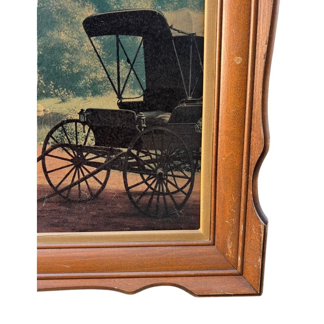 Brown Vintage Framed Americana Print “Horse and Buggy Days" by Paul Detlefsen Reproduction For Sale - Image 8 of 9