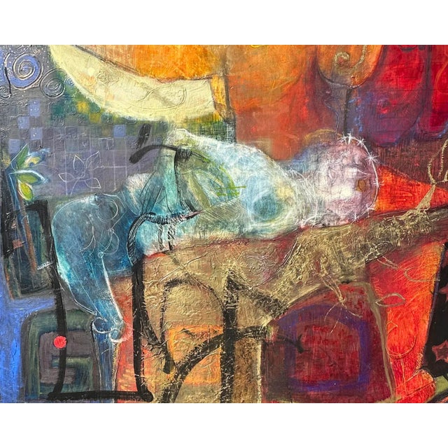 “The Die Is Cast” Mixed Media Painting on Board Signed by Slade Graves For Sale - Image 9 of 10