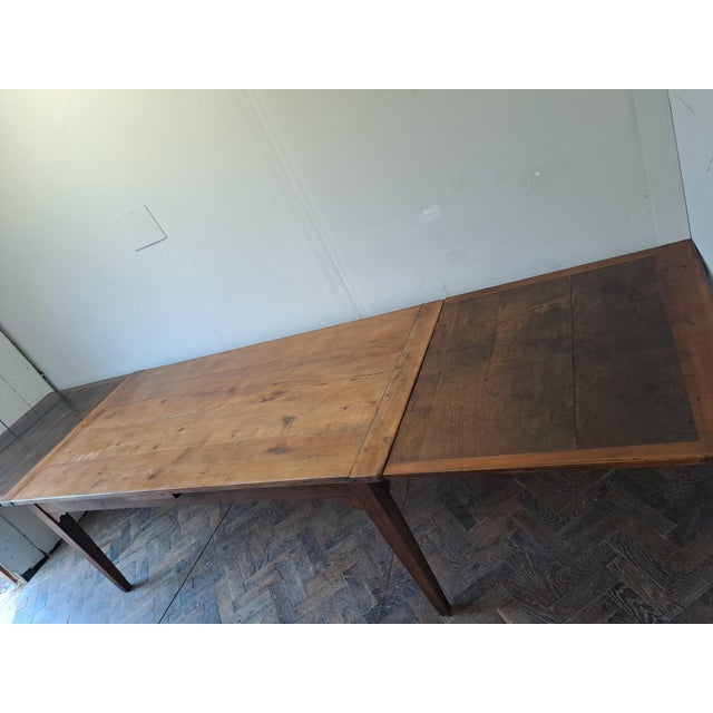 French Extending Cherry Wood Farm Table, 1860 For Sale - Image 3 of 12