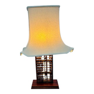 1940s Chinese Handcrafted Rosewood Abacus Table Lamp For Sale