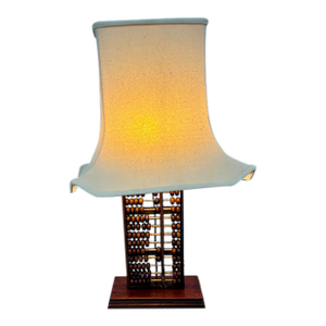 1940s Chinese Handcrafted Rosewood Abacus Table Lamp