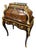 French-Style Marquetry Writing Desk – Rich Wood, Harlequin Inlay, Gilded Bronze & Gold Leaf Details For Sale