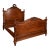 Antique 19th C French Victorian Revival Walnut Wood Full Bed Frame For Sale
