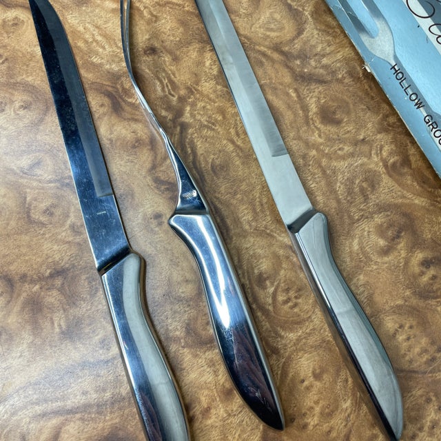 1950s Mid Century Modern Carving Set- Set of Three For Sale - Image 5 of 5