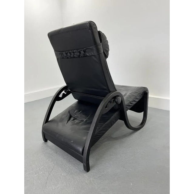 Black Sinus Lying Leather Black Chair from Westnofa, 1970s For Sale - Image 8 of 12