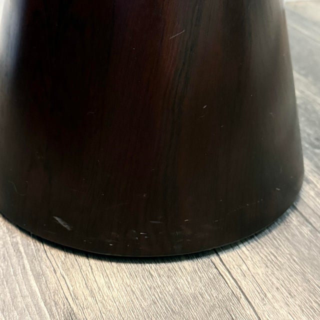 Burnt Umber 1990s Crate & Barrel Ully Wood Low Pedestal Side Accent Plant Stand Table For Sale - Image 8 of 11
