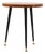 Mid‑Century Tripod Side Table with Black Tapered Legs and Brass Feet, Italy, 1950s For Sale