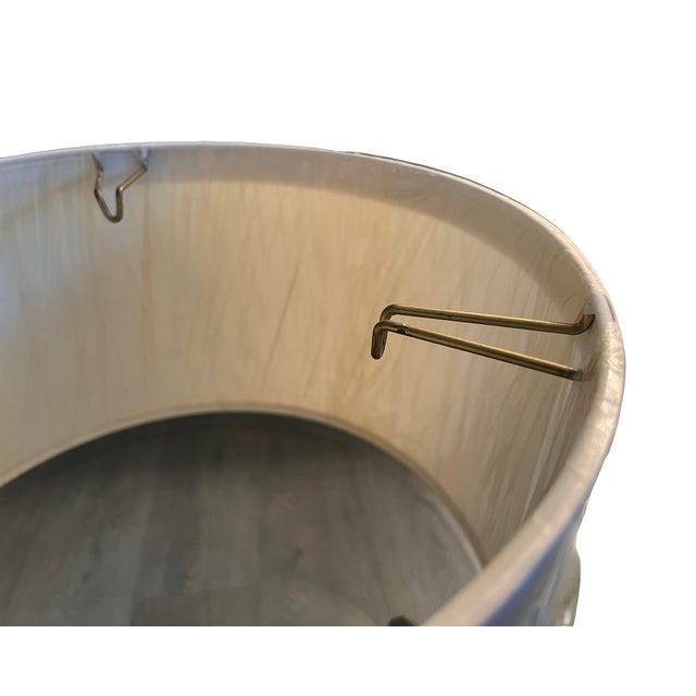 Mid-Century Modern Vintage Mid Century Modern 1960s New Old Stock Pair Lamp Drum Shades Brass For Sale - Image 3 of 6