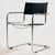 An Austrian Blaha armchair from the 1970s with a Bauhaus-style chrome tubular frame. with some scratches, wear and rust on...
