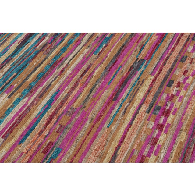 2010s Rug & Kilim’s Contemporary Moroccan Style Rug in Multicolor Stripes For Sale - Image 5 of 8