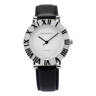 Tiffany & Co. Atlas 39mm Tif270985 Sterling Silver White Dial Automatic Watch For Sale