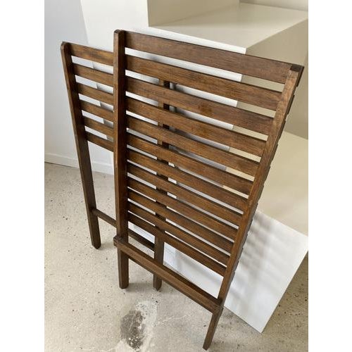 Foldable Slatted Teak Lounge Chair For Sale - Image 9 of 18