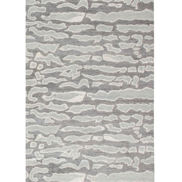 Textile Contemporary Beach Pebbles Handmade Aloe Silk and Wool Rug by Doris Leslie Blau For Sale - Image 7 of 7
