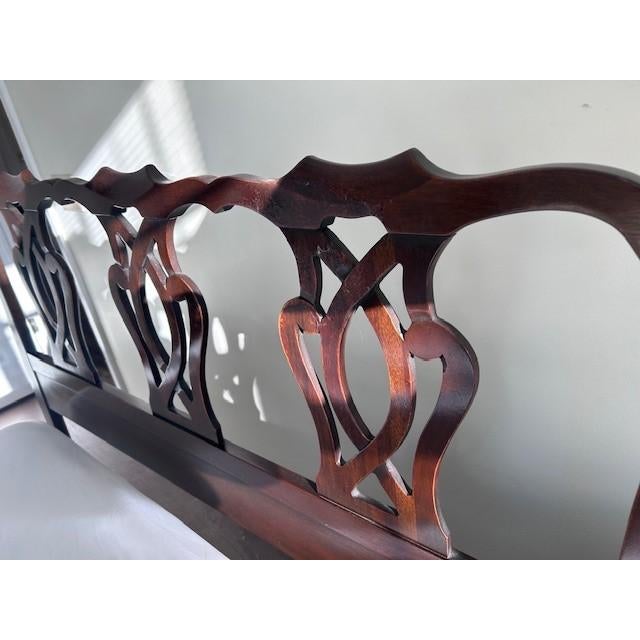 Early 20th Century Antique Cherry Queen Size Headboard – Ornate Carved Wood, Vintage Elegance For Sale - Image 5 of 6