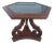 Vintage Octagonal End Table Carved Wood With Glass Top For Sale