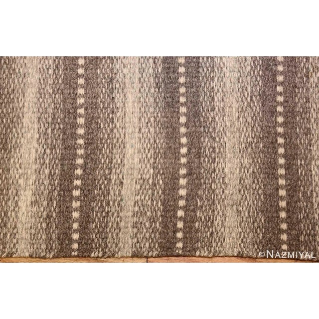Nazmiyal Collection Neutral Gray Vintage Scandinavian Swedish Kilim Rug For Sale In New York - Image 6 of 6