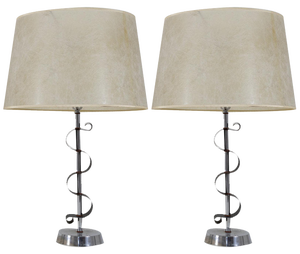 Metal Table Lamps, 1950s, Set of 2