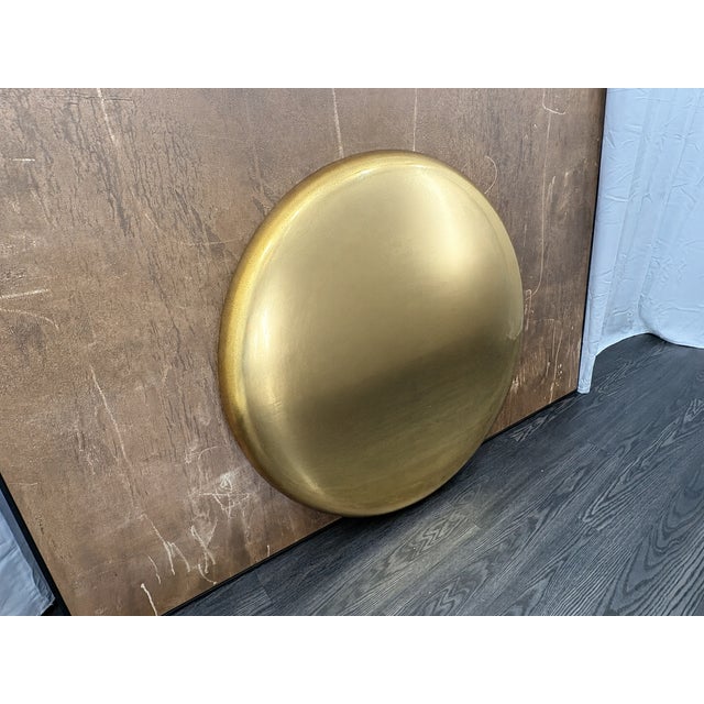 Contemporary Rh Restoration Hardware Nuvola Round Mirror 48" Diameter | Polished Metal | Lightly Antiqued Mirror Finish For Sale - Image 3 of 18