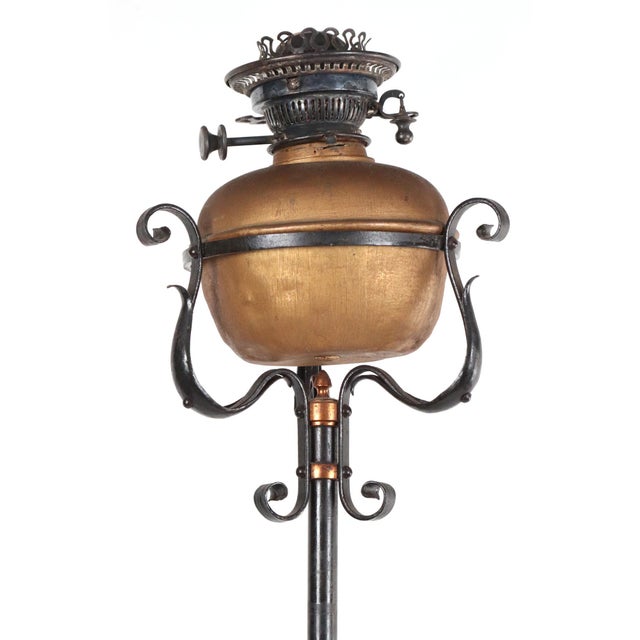 Art Nouveau Early 20th Century Art Nouveau Kerosene Floor Lamp For Sale - Image 3 of 10