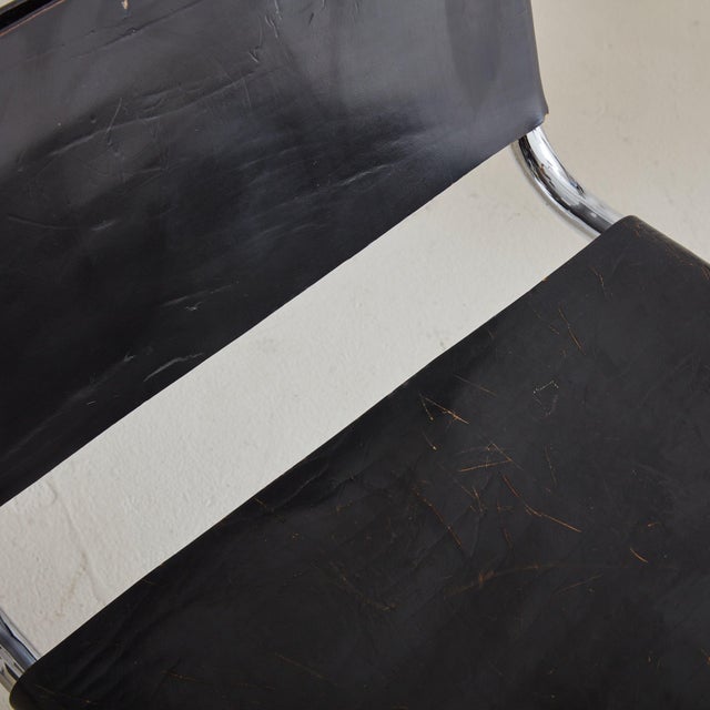 ‘Mr10’ Black Leather Chair by Mies Van Der Rohe, Usa 1970s For Sale - Image 9 of 12