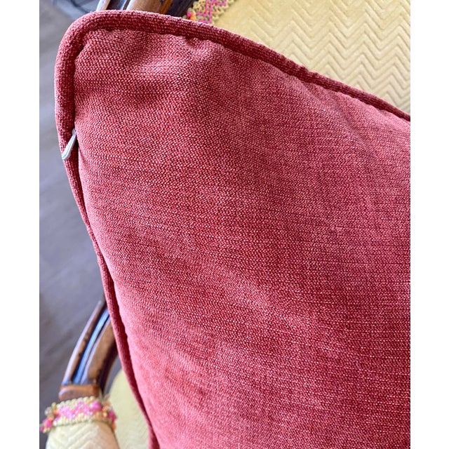 Nautical Quadrille Fabric Down-Filled Sofa Pillow For Sale - Image 3 of 5