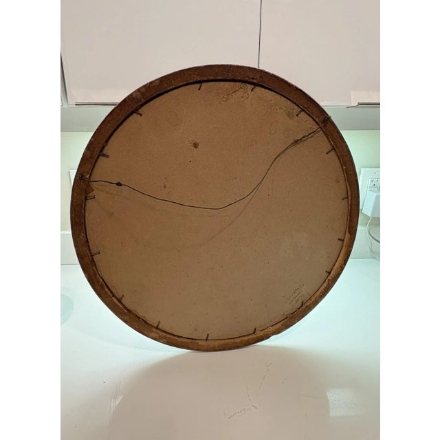 Vintage Round Floral Still Life Art Print in Gilded Wood Frame This round vintage art print features a vibrant bouquet of...