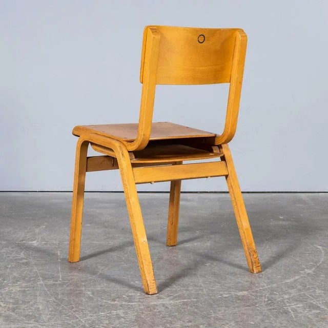 Vintage Beech Stacking Dining Chair, 1950s For Sale - Image 4 of 14
