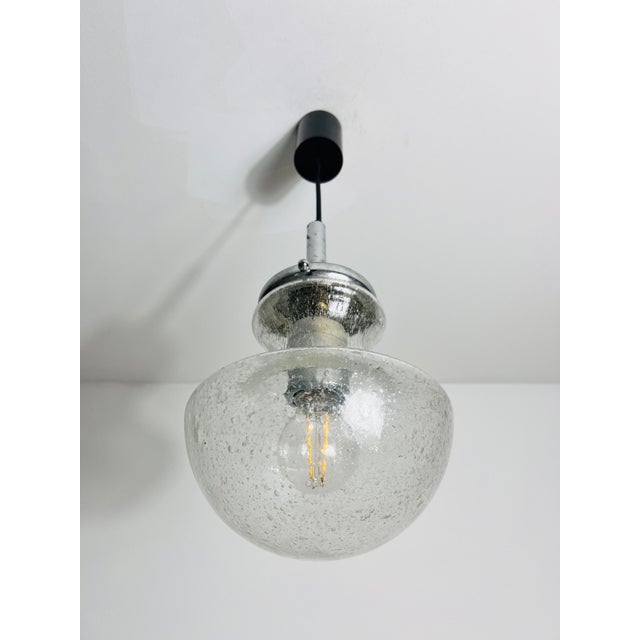 Mid 20th Century Glass Pendant Lamp by Doria, 1960s, Germany For Sale - Image 5 of 9