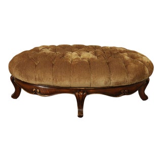 Schandig Compositions Oval Tufted Coctail Ottoman For Sale