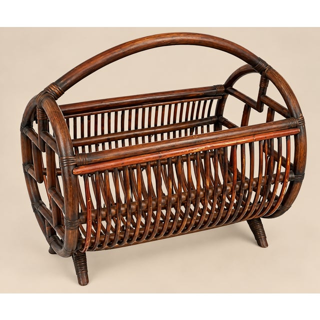 Mid 20th Century Vintage Bentwood Brighton Pavilion Chinese Chippendale Bamboo Storage Catch-All For Sale - Image 5 of 9