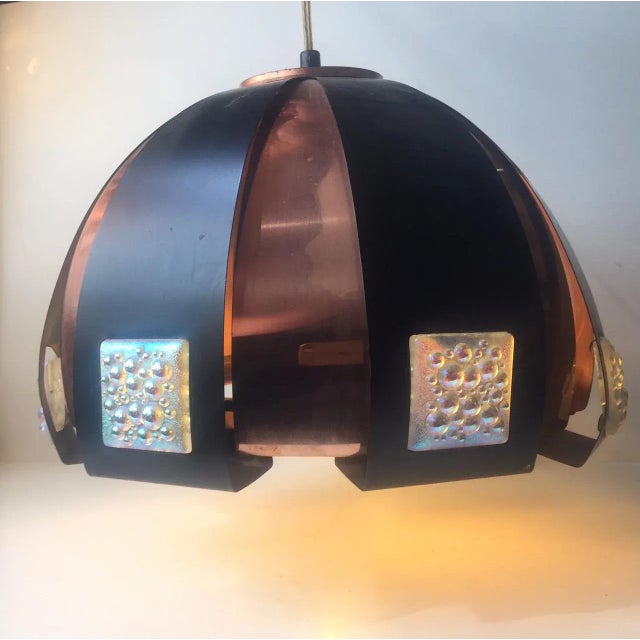 Mid-Century Modern Danish Mid-Century Copper Pendant by Werner Schou for Coronell, 1960s For Sale - Image 3 of 6
