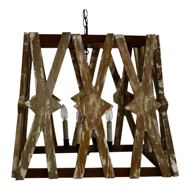 Reclaimed Pine Chandelier For Sale