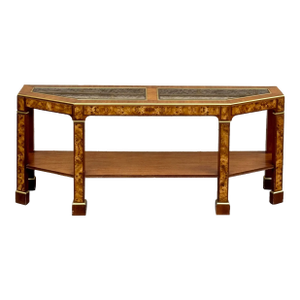 Postmodern Faux Burl Hall Console Table