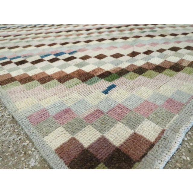 Ivory Galerie Shabab Collection Mid-20th Century Turkish Anatolian Distressed Rug For Sale - Image 8 of 9